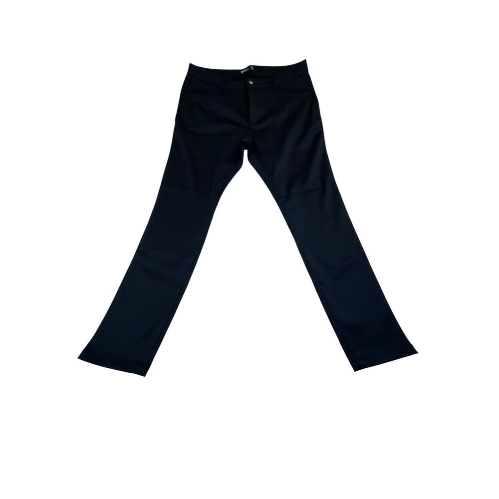 Baubax Womens Black Stretch Straight-Leg Pants With Back Pockets Sz 16/30 - New